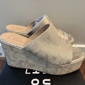 ShuShop Gold Wedge Sandals-8.5